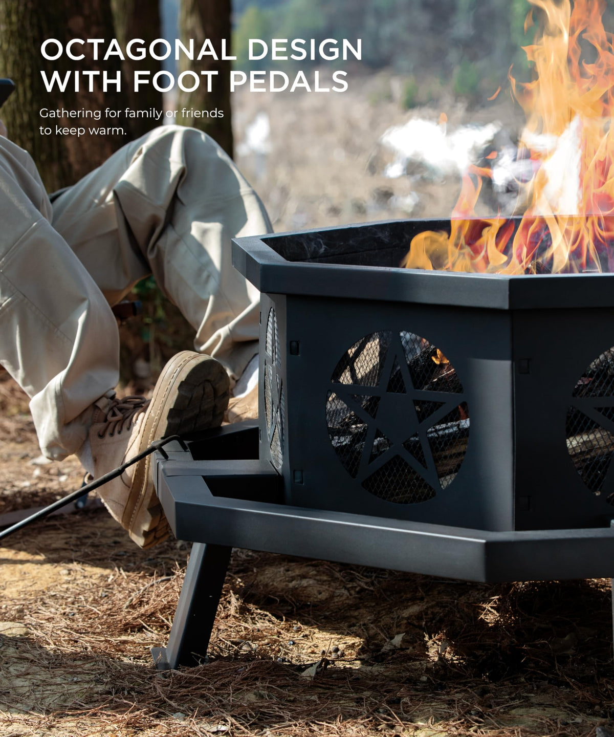 35 inch Wood Burning Fire Pit with Cooking Grill M358549