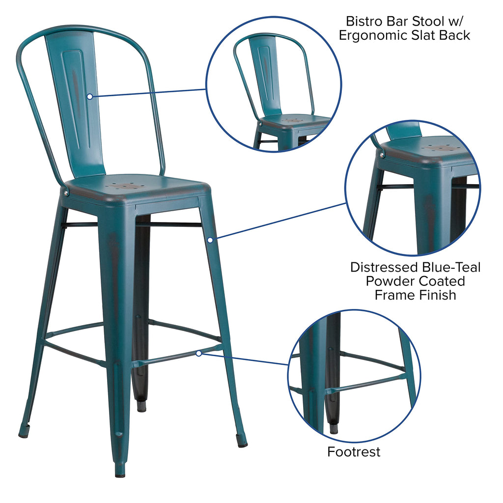 30" Metal Counter Stool with Footrest G823236