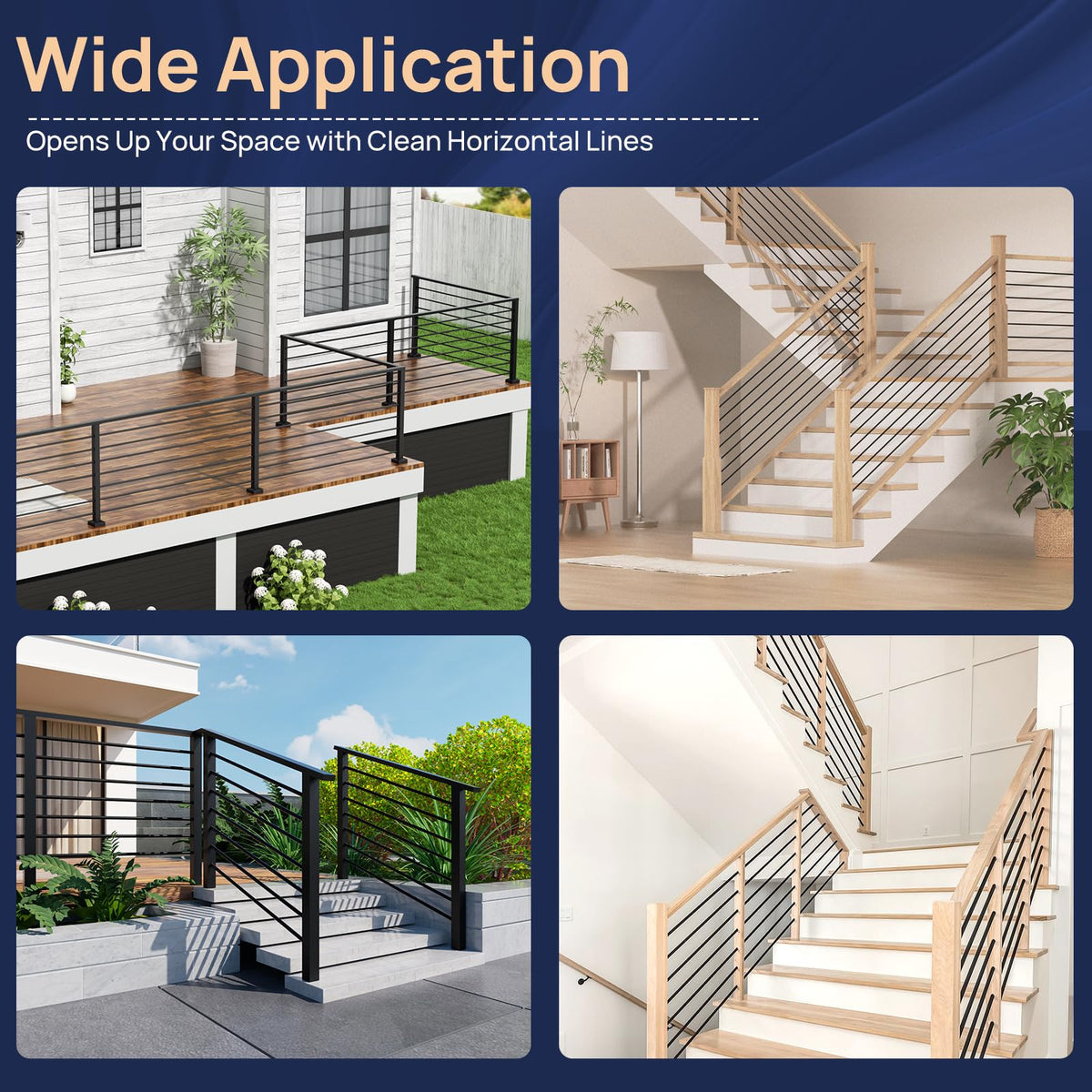 7 Pack 4.7 FT x 19/32 inch Aluminum Balusters H775