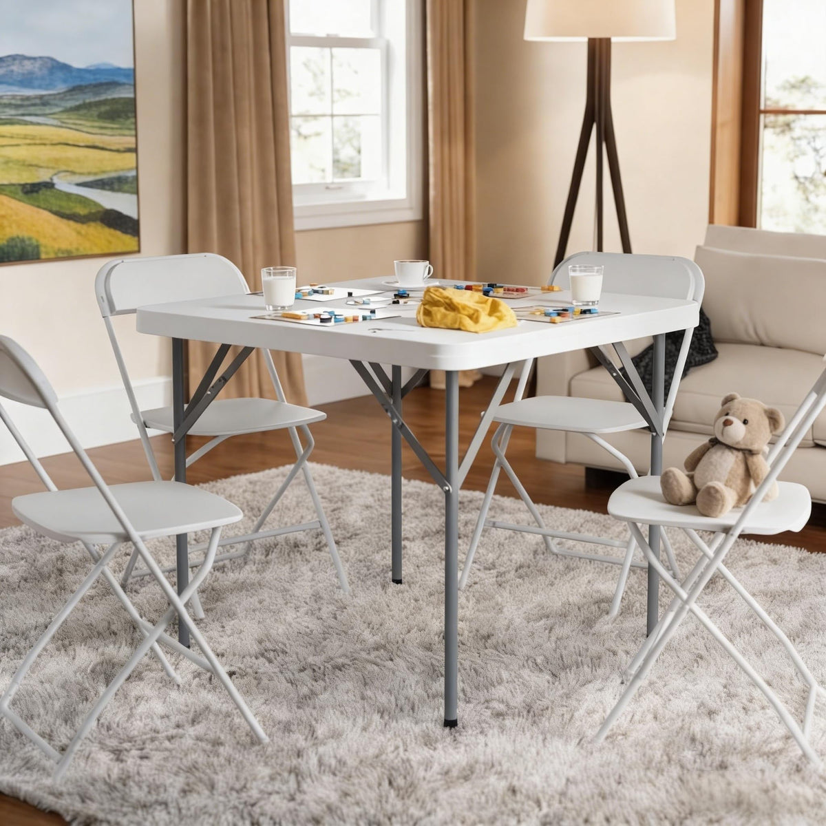 34" Square Folding Card Table White I69751