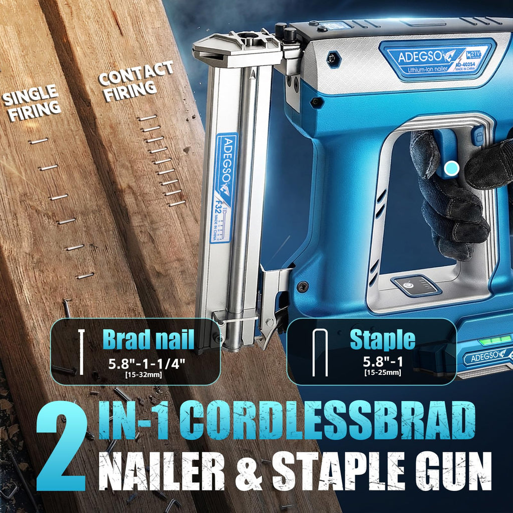 18 Gauge 2-in-1 Cordless Brad Nailer Stapler L7480