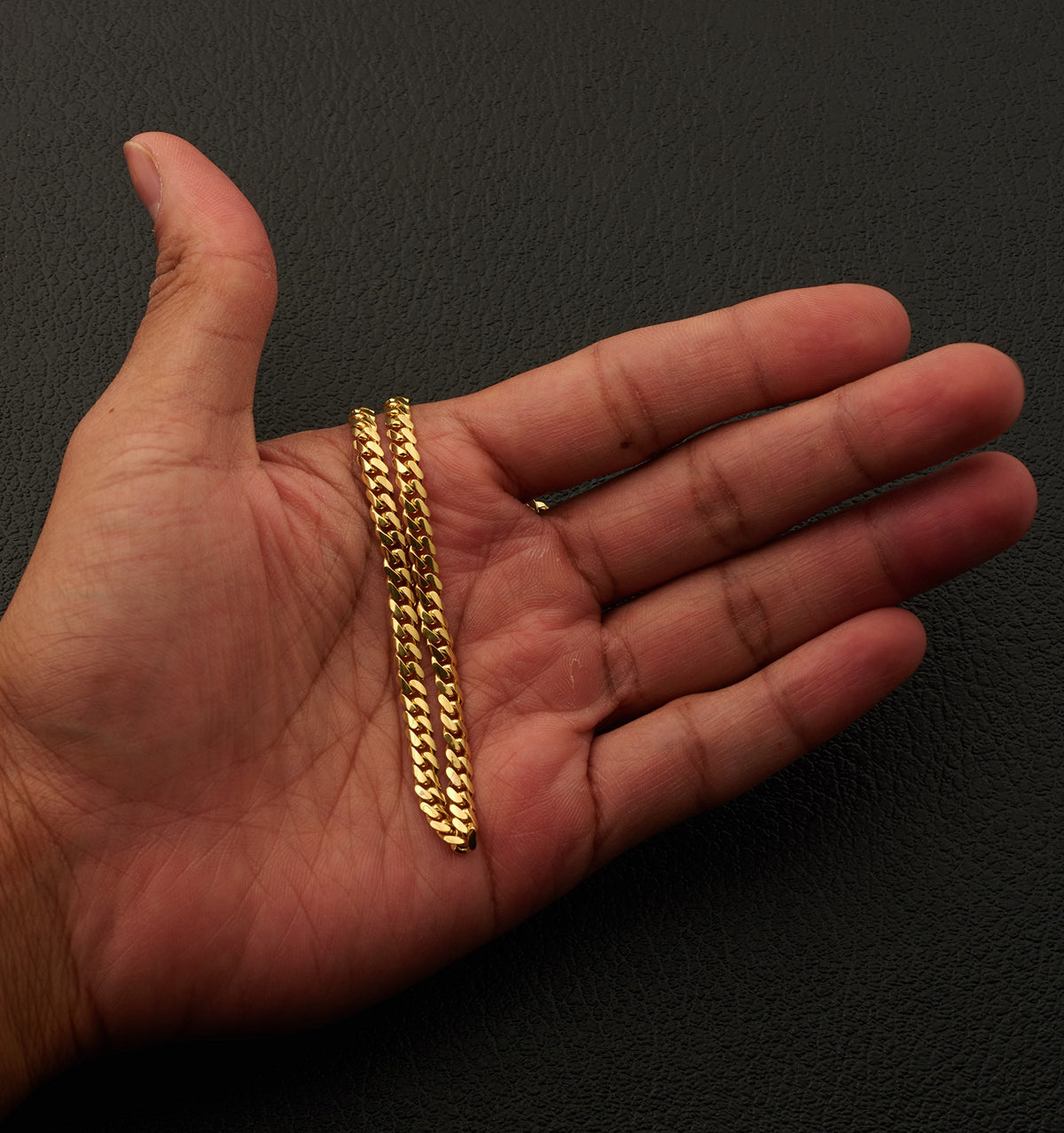 10K Yellow Gold 4mm Cuban Link Chain Necklace Z7729
