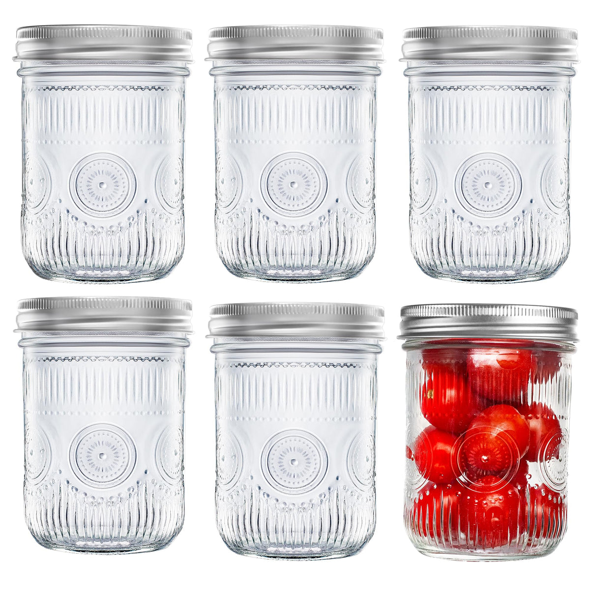16 oz Regular Mouth Mason Jars with Lids 6 Pack V689623
