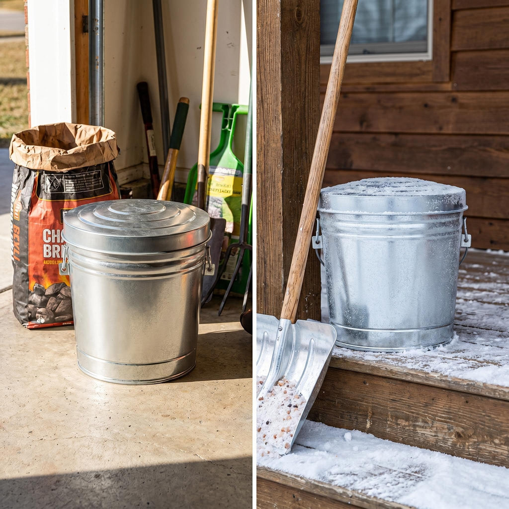 6 Gallon Galvanized Steel Locking Lid Storage Can G58218