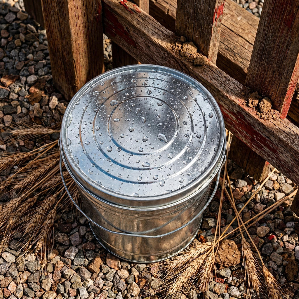 6 Gallon Galvanized Steel Locking Lid Storage Can G58218